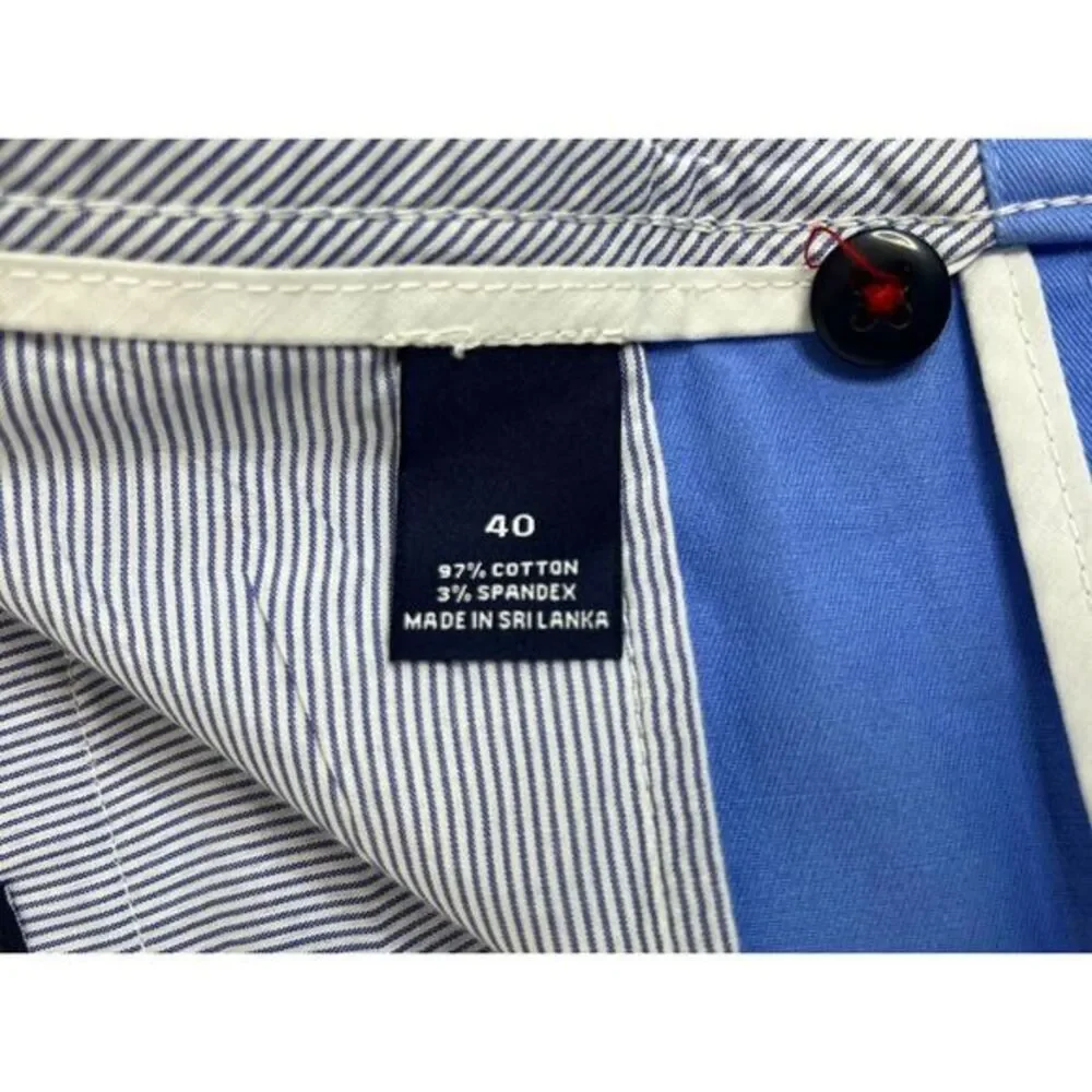 Cremieux Men's Size 40 Blue Chino Flat Front Shorts Comfort Stretch Cotton Blend